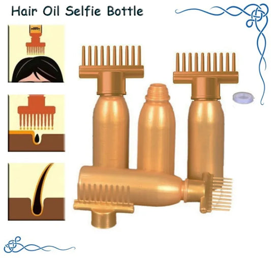 Hair Oil Applicator Bottle, Root oiling Comb bottle for Hair Coloring, Shampoo, Oiling, Dye, and Scalp Treatment for home & commercial (Empty Bottle)
