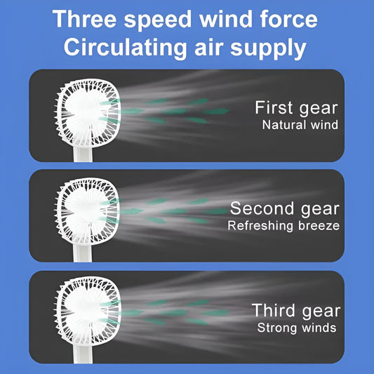 Mini USB Rechargeable Fan Desktop Foldable with Led Light | 3 Speed Adjustable For Household Bedroom For Office Home Cooling (Random colors)