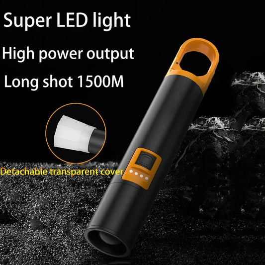 l-s18-glare-rechargeable-type-c-led-flashlight-with-power-bank-usb-input-output-digital-display-emergency-torch-phone-charger-for-outdoor-home-use