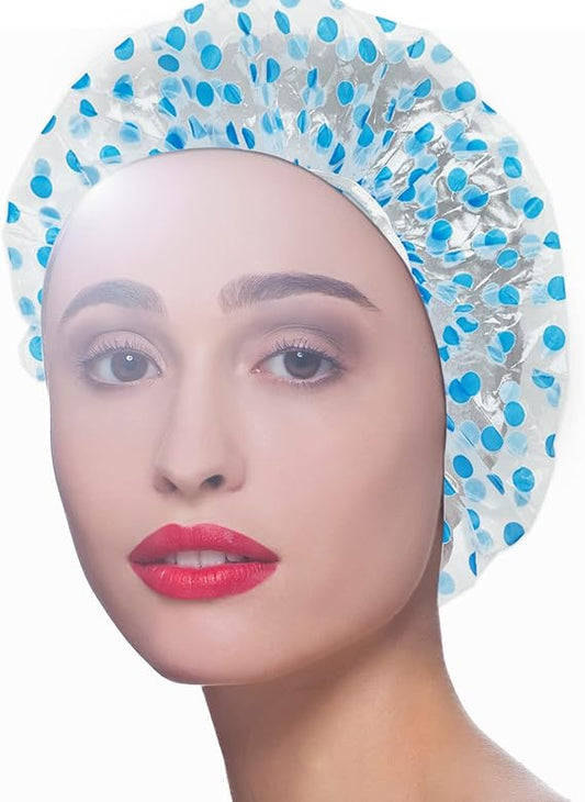 pack-of-6-shower-caps-waterproof-shower-cap-for-women-reusable-shower-hat-bath-caps-with-elastic-band-large-plastic-long-hair-environmental-protection-hats-for-ladies-girls-kids-spa-salon
