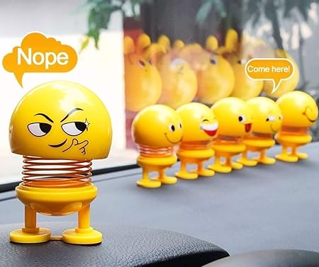 6 Pcs Cute Emoji Bobble Head Dolls Dancing Toys for home and car decoration