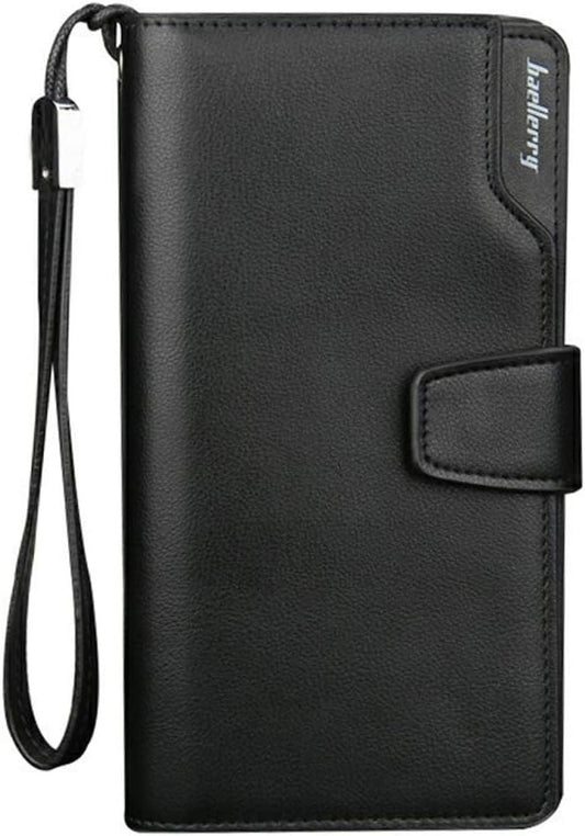 baellerry-mens-leather-2nd-bag-large-capacity-coin-purse-zip-around-wallet-23-card-slots-luxury-handle-long-wallet-gift-compatible-black