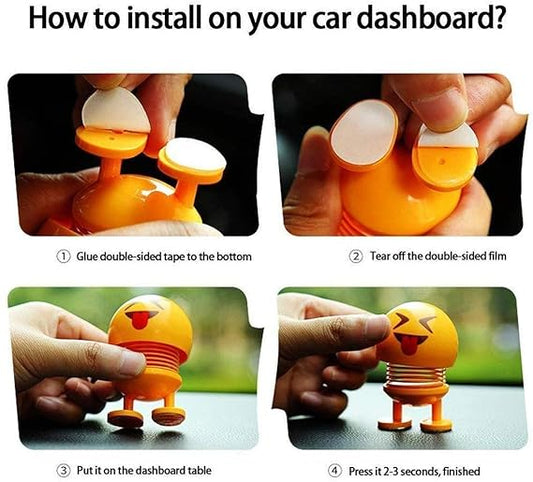 6 Pcs Cute Emoji Bobble Head Dolls Dancing Toys for home and car decoration