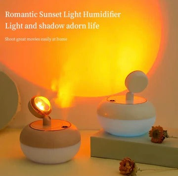 Sunset Night Light 2 In 1 Sunset Lamp And Air Humidifier Portable Color Changing Lamp For Bedroom Home Decor Relaxing Atmosphere (Random Color)