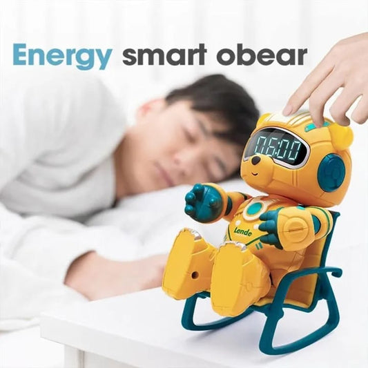 lendo-robot-toys-multifunction-desktop-clock-cute-litter-bear-shape-smart-robot-with-chairrandom-color