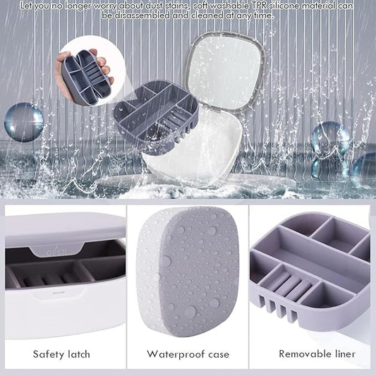 Small Jewellery Box, Jewellery Box, Portable Jewellery Box, Girls' Earrings, Cut Necklace Box, Can Be Placed in the Bag of the Bag at Home (Pink Or Silver Colors) (Random Colors)