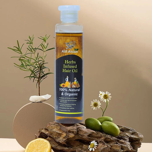alif-ahlam-herbs-infused-hair-oil-natural-herbal-hair-growth-oil-for-strong-shiny-and-healthy-hair-nourishing-scalp-treatment