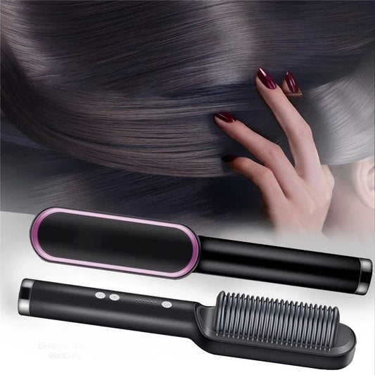 Hair Straightening Comb/Brush, Curling Comb Dual-Purpose Hair Straightener Styling Comb, Splint Does Not Damage The Inner Buckle for Professional Salon at Home (Random colors)
