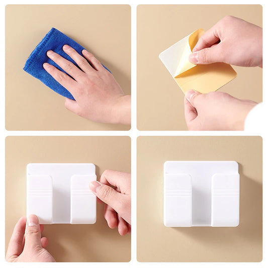 1-pcs-multifunction-mobile-phone-charging-hanging-holder-double-sided-adhesive-white-colour