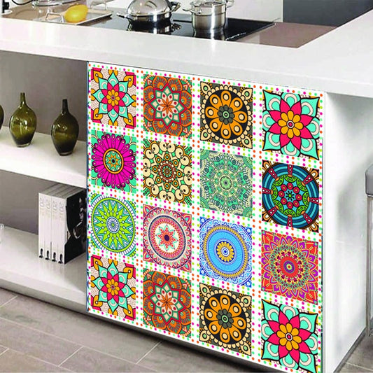 Tile Stickers Pack of 12 pieces for Home Decor for Walls Self Adhesive Tile Sticker 5 in by 5 in (12 Pieces)