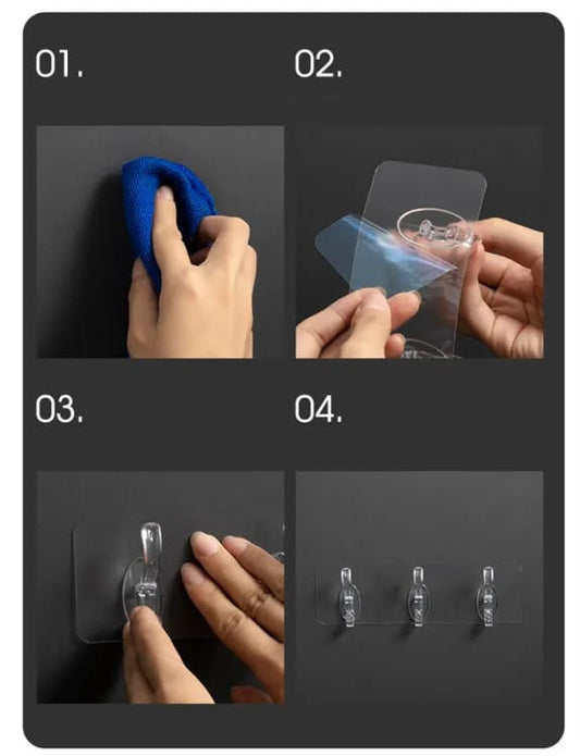 double-row-adhesive-hook-transparent-sticky-hook-wall-hooks-self-adhesive-clothes-coat-door-hanger-towel-key-holder-bathroom-kitchen-storage-sticker-hook