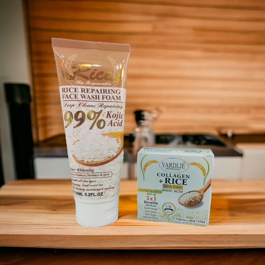 kit-2-pcs-deep-facial-cleanser-and-repairer-with-rice-extract-eliminates-fats-and-impurities-150ml-yardlie-clarifying-hyaluronic-acid-rice-scrub-collagen-beauty-cream