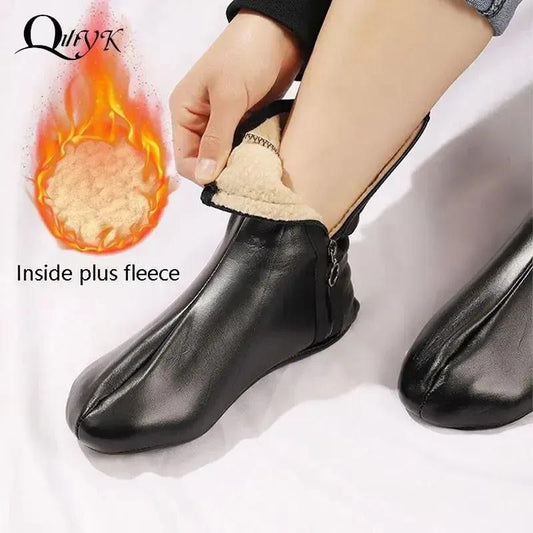 Unisex Winter Warm Leather Thermal Boat Slipper Indoor Home Soft Non-Slip Socks Men Women Breathable Comfortable Socks | Unisex Woolen Thermal Socks