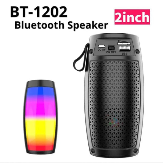1202 Wireless Bluetooth Speakers Home Outdoor Portable Small Speaker Subwoofer Car Audio Bass MP3 Player Sound System LED Lights