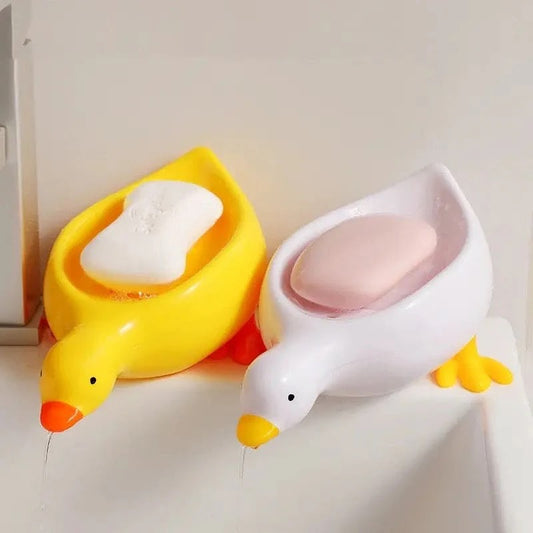 1-pc-duck-soap-holder-cute-soap-drying-rack-kitchen-bathroom-shelf-floor-type-soap-holder-portable-countertop-soap-organizer-soap-case-for-shower-bathroom-kitchen-random-color