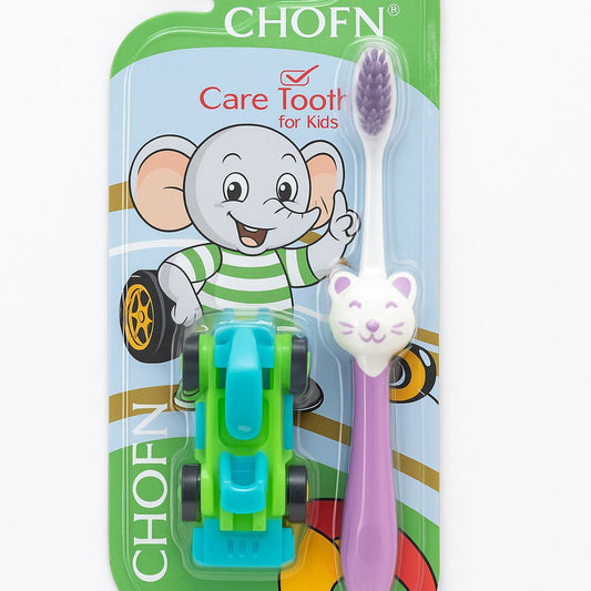chofn-kids-toothbrush-set-3-12-years-soft-bristles-with-toy-car-random-designs