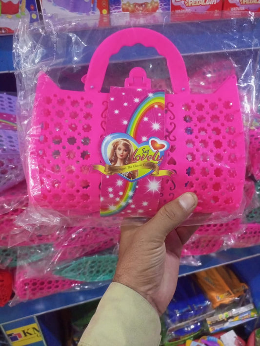 Shopping Bag With Home Furniture Toys For Kids - 10 PCS (Age: 3 Year Plus)