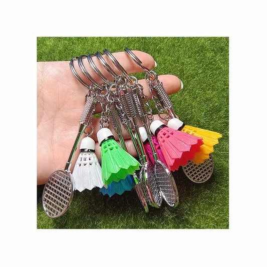 01-pcs-metal-badminton-racket-ball-keychain-stylish-keyring-gift-for-girls-bags-boys-random-color-key-chain