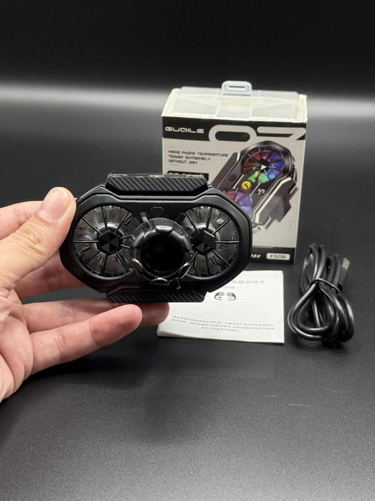 fs06-semiconductor-cooling-mobile-phone-cooler-radiator-dual-fans-digital-display-for-live-streaming-with-universal-wheel
