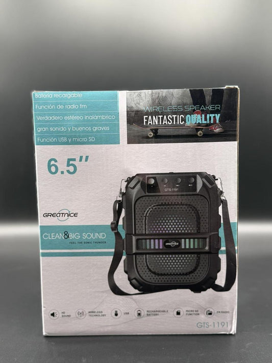 gts-1191-10w-wireless-portable-bluetooth-speaker-with-6-5-subwoofer-fm-radio-1200mah-battery-loud-volume-usb-aux-tf-support-belt-strap-for-outdoor-travel-party-picnic-camping-use