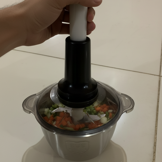 Heavy-Duty Manual Food Chopper & Vegetable Grater – 2L Metal Body
