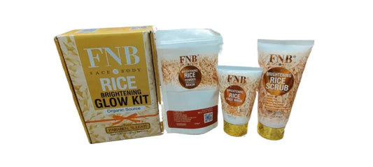 FNB Rice [3 in 1] Whitening Brightening Glow Kit | Home Facial For Best Skin for Girls and Women