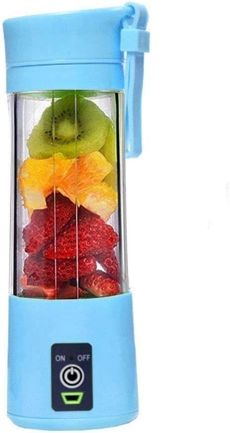 Juicer Portable Outdoor Juicing Cup Home Mini Cordless Crushed Ice Machine USB Charging Fruit Vegetable Blender (Random Color) (380ML)
