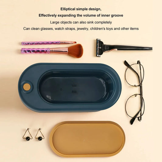High-Frequency Vibration Ultrasonic Cleaner Machine – Portable Cleaning Device For Jewelry, Glasses, And Watches (Random Color)