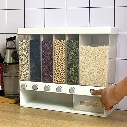 6-in-1-wall-mounted-food-dispenser-airtight-dry-food-storage-container-for-kitchen-multi-section-cereal-rice-grain-organizer