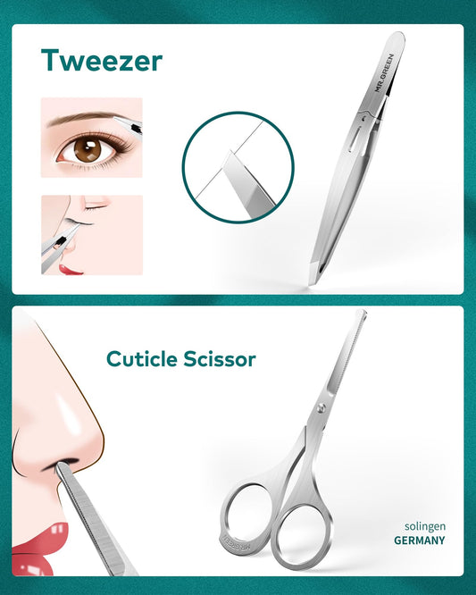 premium-manicure-amp-pedicure-kit-stainless-steel-nail-clippers-set-with-grooming-tools-for-hand-foot-amp-facial-care-travel-case-included-10-pcs-creative-smiley-nail-tool-set