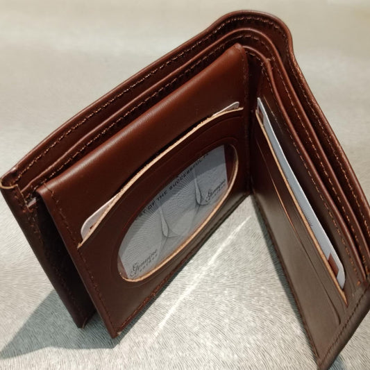 mens-genuine-leather-wallet-stylish-bifold-purse-with-clasp-compact-secure-6-cardholder-pockets-durable-smart-pure-cow-leather-brown-flex-leather