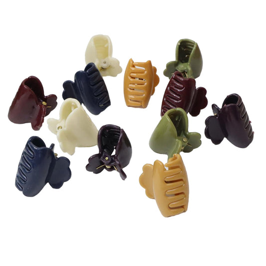 pack-of-12-hair-catchers-small-size-1-inch-multicolor-plastic-clips-for-women-girls-strong-grip-stylish-design-random-color
