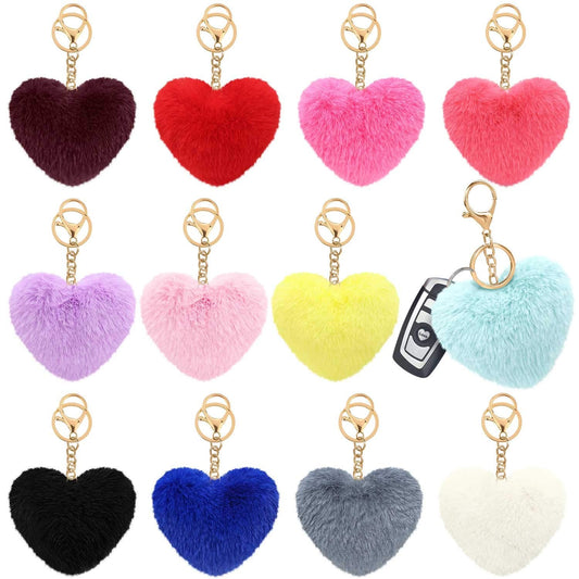 01-pcs-heart-fluffy-fur-ball-pom-pom-keychain-keychains-for-girls-key-chain-for-bags-keychain-for-pouch-heart-keychain-random-color