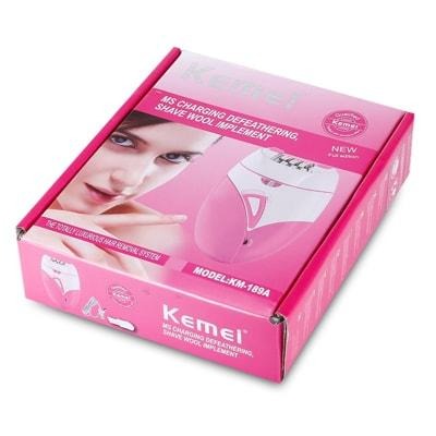 kemei-km-189a-rechargeable-epilator-womens-hair-removal-device-with-usb-charging-gentle-shaver-defeathering-tool-for-smooth-skin